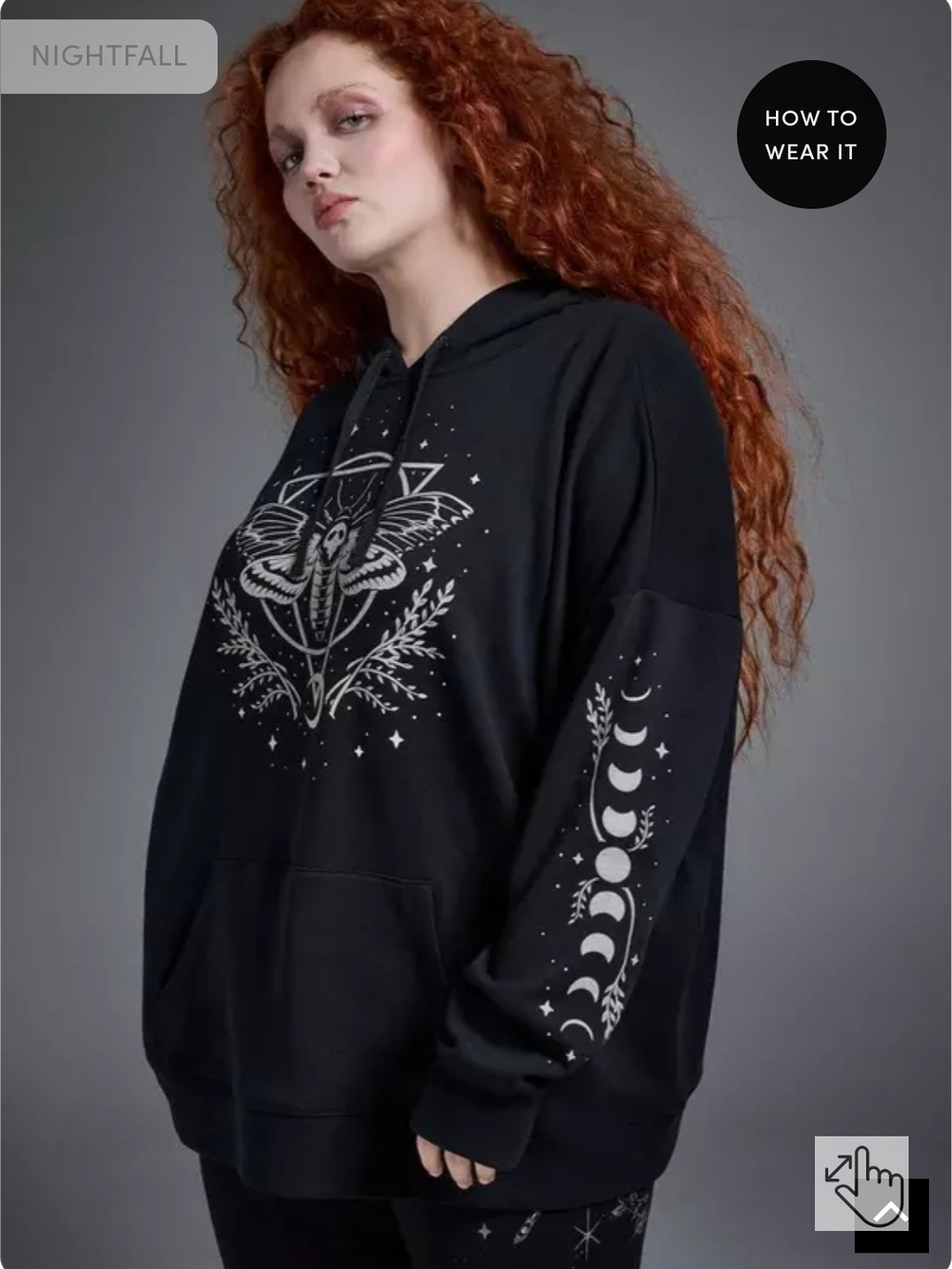 Torrid sz3 Nightfall Oversized Death Moth Hoodie